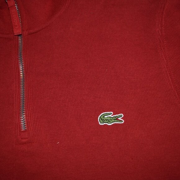 Lacoste Red Quarter Zip - Picture 3 of 9